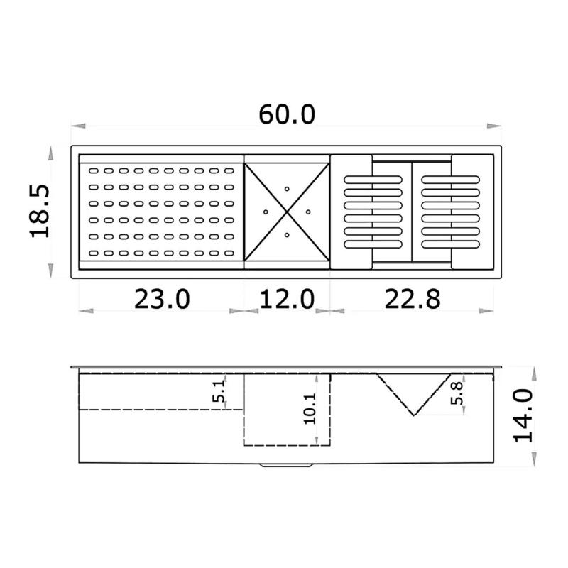 Barra Escurridora Secaplatos 60cm Acero Inox. Mi Pileta BS60 Black