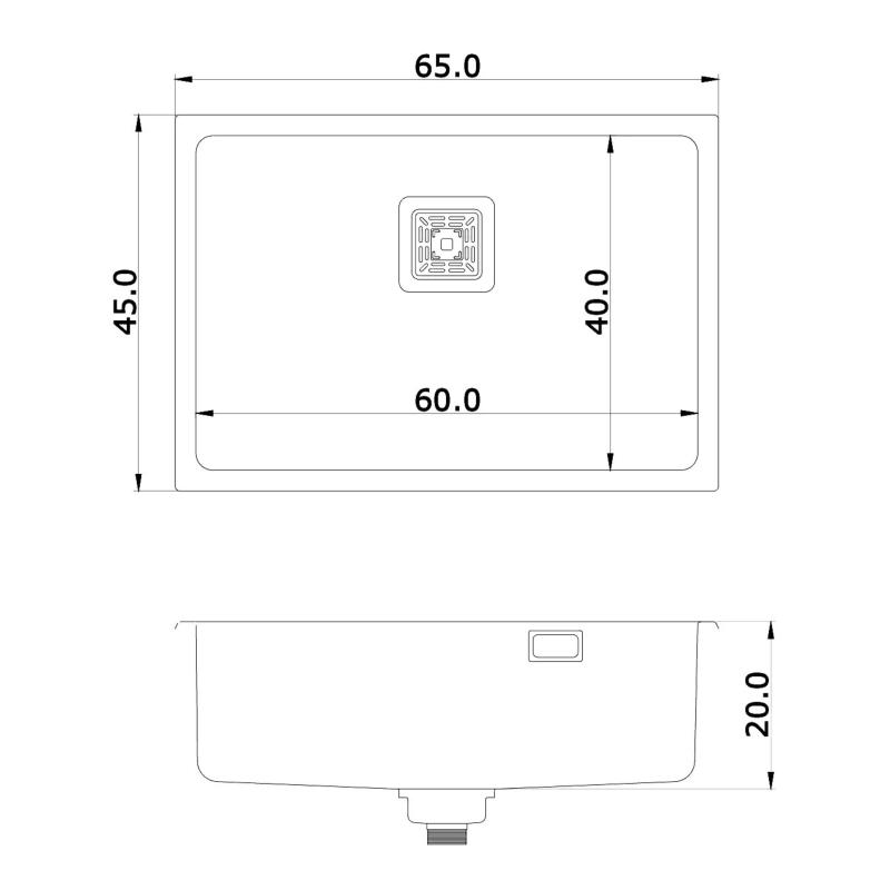 Bacha Cocina Simple 60x40 Mi Pileta Essentia 660 Black