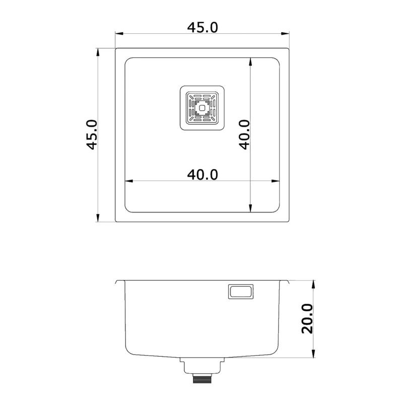 Bacha Cocina Simple 40x40 Mi Pileta Essentia 640 Black