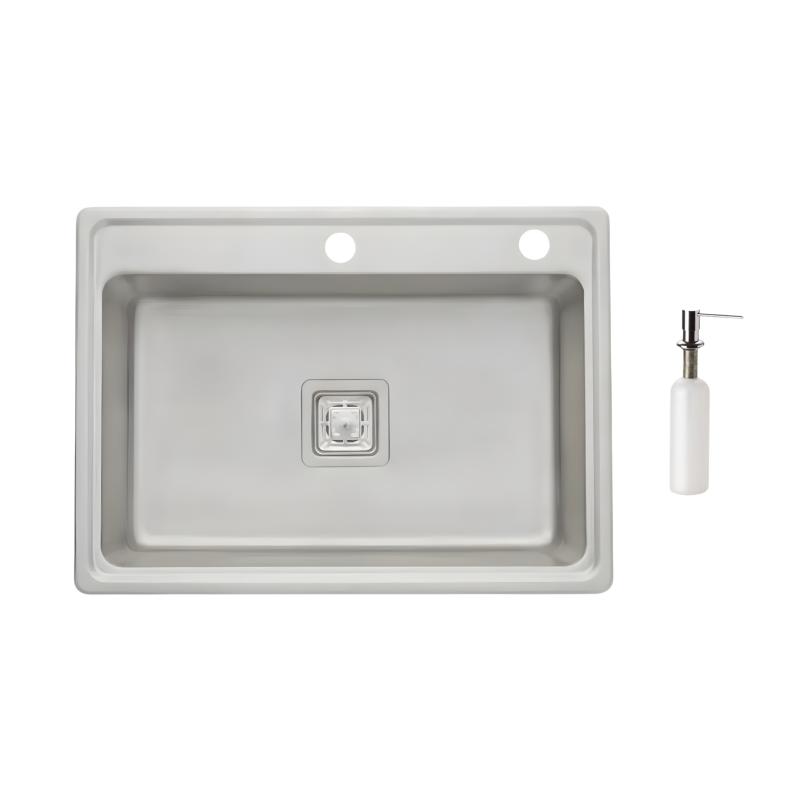 Bacha Cocina Mi Pileta 783ED + Dosificador Acero Inox. Plateado