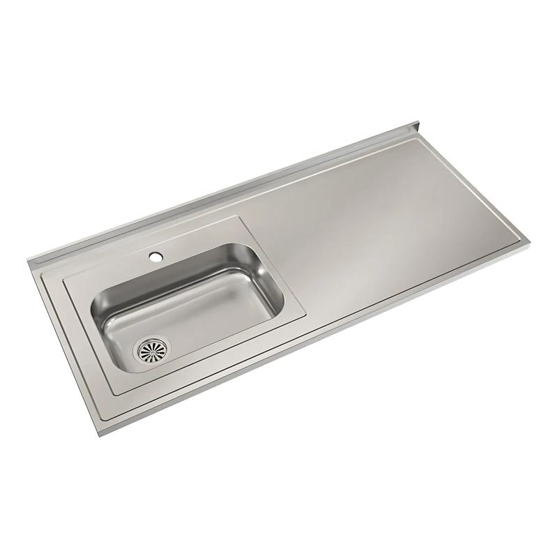 Mesada Cocina AISI 430 De 140cm Con Bacha ZZ52 Lado Izquierdo Johnson