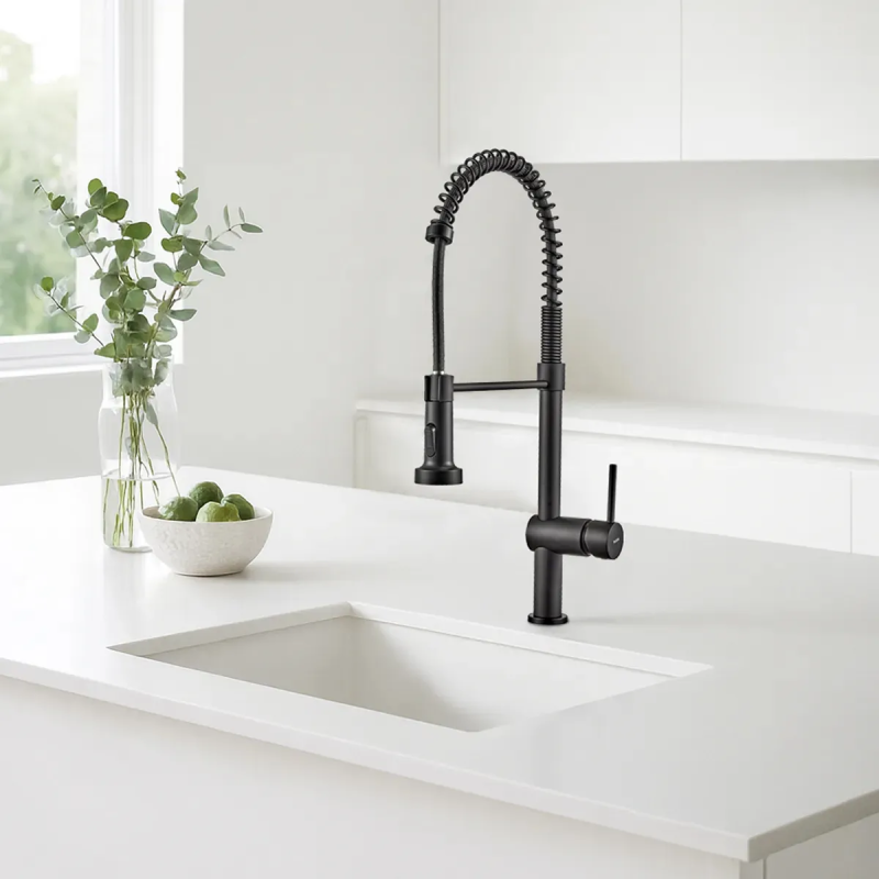 Grifería Cocina Monocomando Extensible Peirano Cuina Black 20-140N