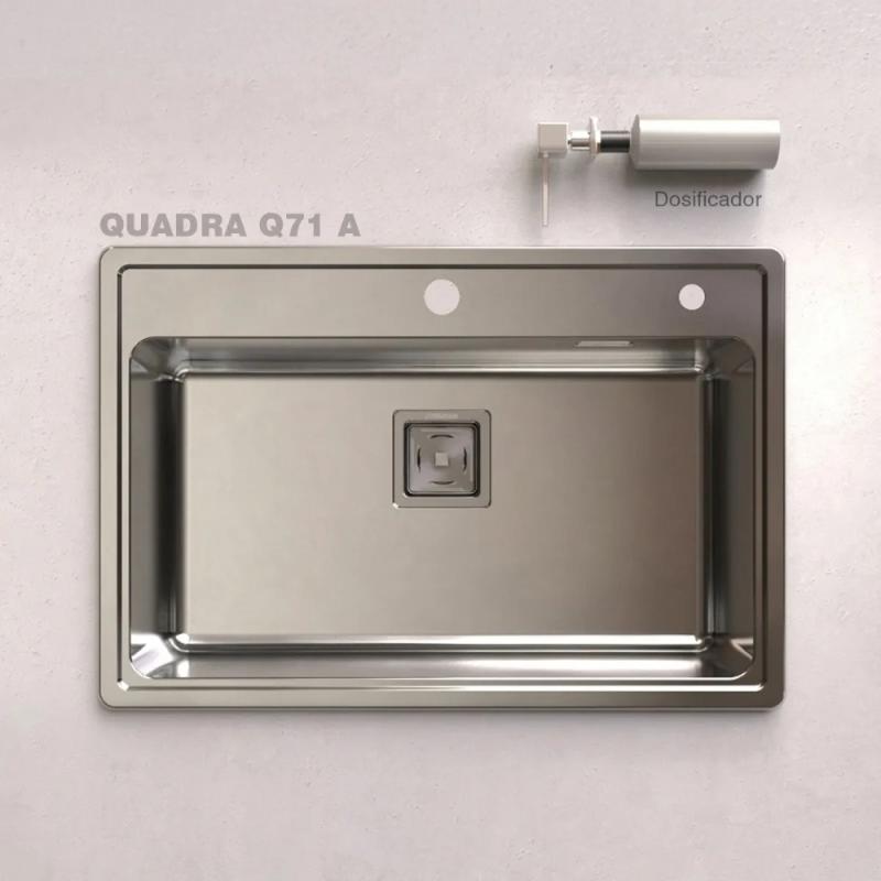 Kit Bacha Cocina Johnson Acero Quadra Max Q71 + Accesorios