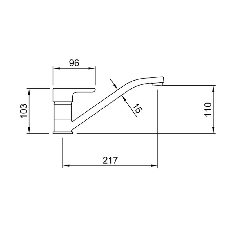Grifería Cocina Monocomando Peirano Lara 20-179 Plateado Satinado