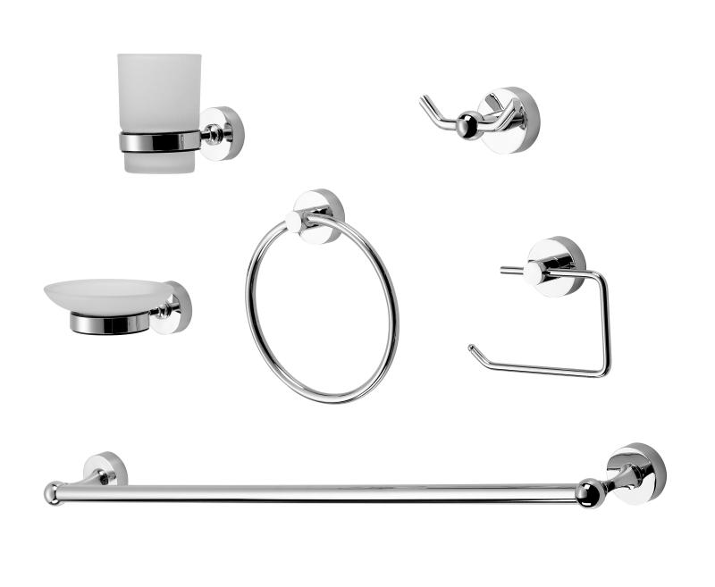 Kit De Accesorios De Baño 6 Piezas Peirano Linea 3000 Cromado (3006)