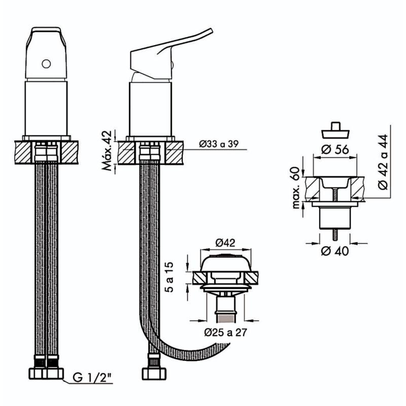 Grifería Bidet Monocomando Fv Inicia 0189.01/R2 Cromo