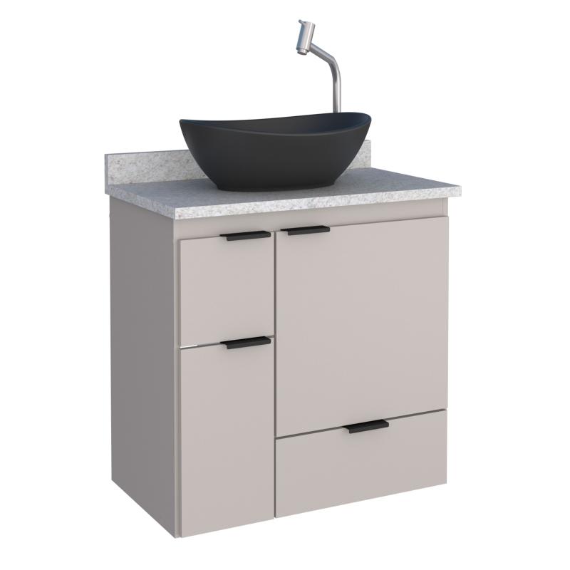 Vanitory Mueble Colgante Beige Con Mesada Granito Cozimax Orquidea 60