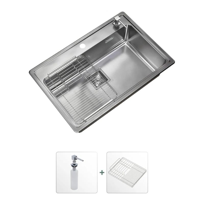 Kit Bacha Cocina Johnson Acero Quadra Max Q71 + Accesorios