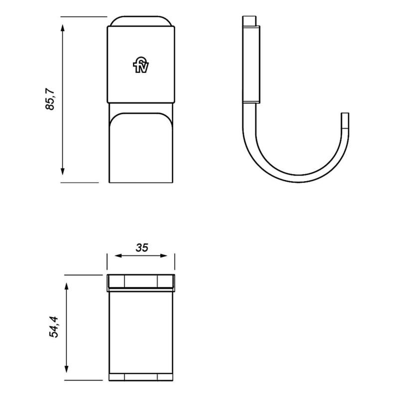 Percha Baño Fv Armonía 0166/M8 Plateado Cromo