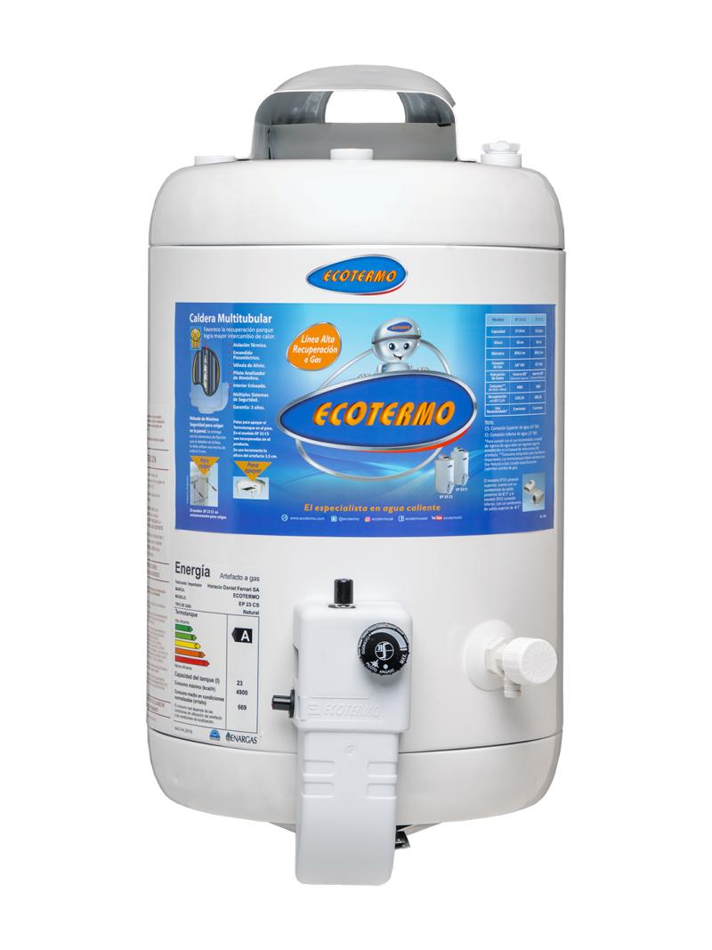 Termotanque Gas Natural Ecotermo Alta Recuperación Carga Superior 23 Litros