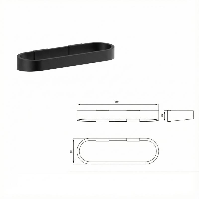 Combo Kit 3 Accesorios De Baño Fv Linea Armonia 0179.03/M8 Negro Mate