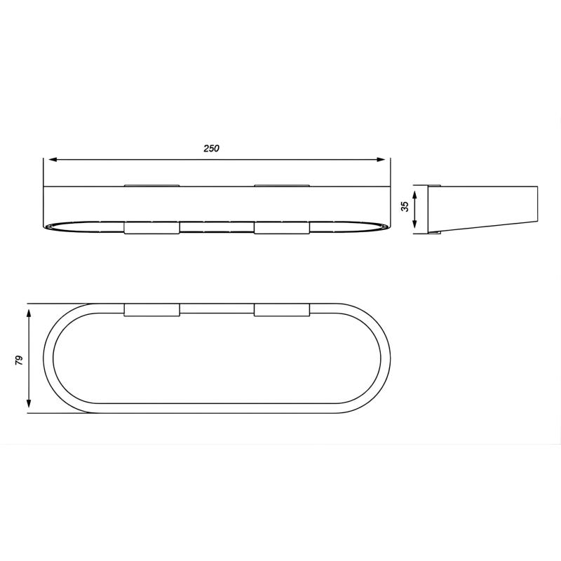 Toallero Barral Corto Fv Armonía 0163/m8 Plateado Cromo