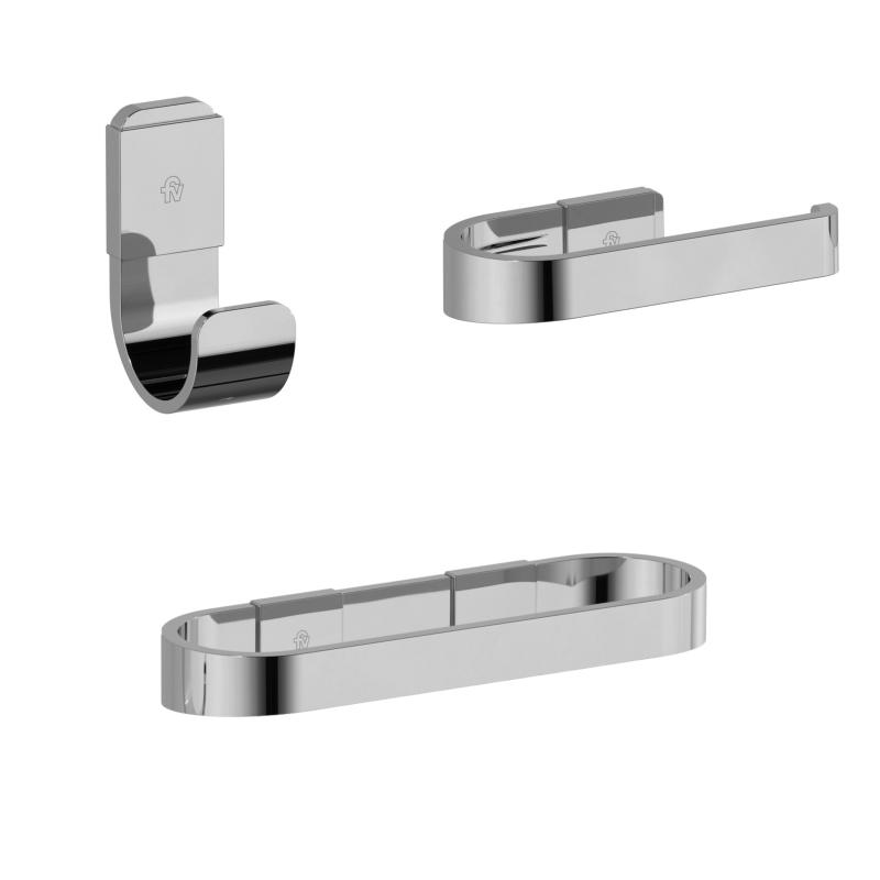 Combo Kit 3 Accesorios De Baño Fv Linea Armonia 0179.03/M8 Cromo