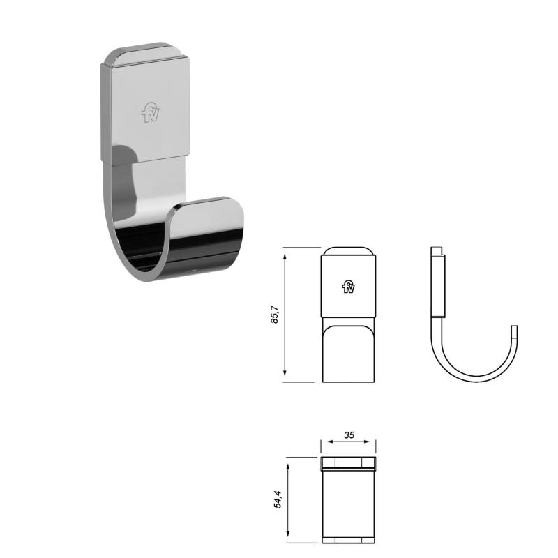 Combo Kit 3 Accesorios De Baño Fv Linea Armonia 0179.03/M8 Cromo
