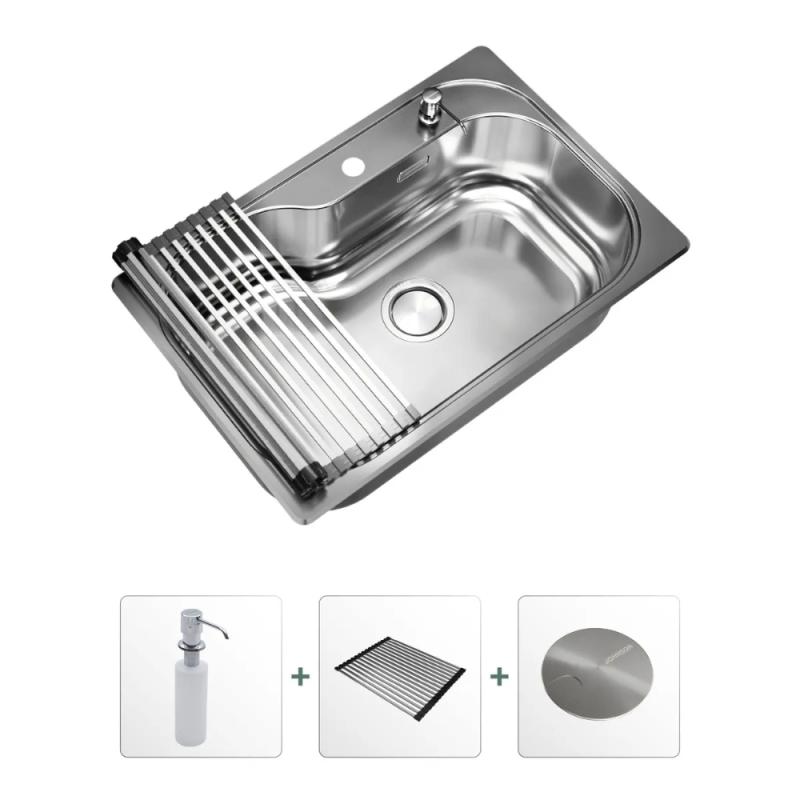 Kit Bacha De Cocina Johnson Acero Luxor Si71 + Accesorios