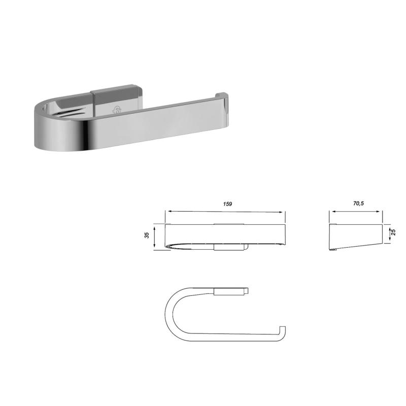 Combo Kit 5 Accesorios De Baño Fv Linea Armonia 0179.05/M8 Cromo