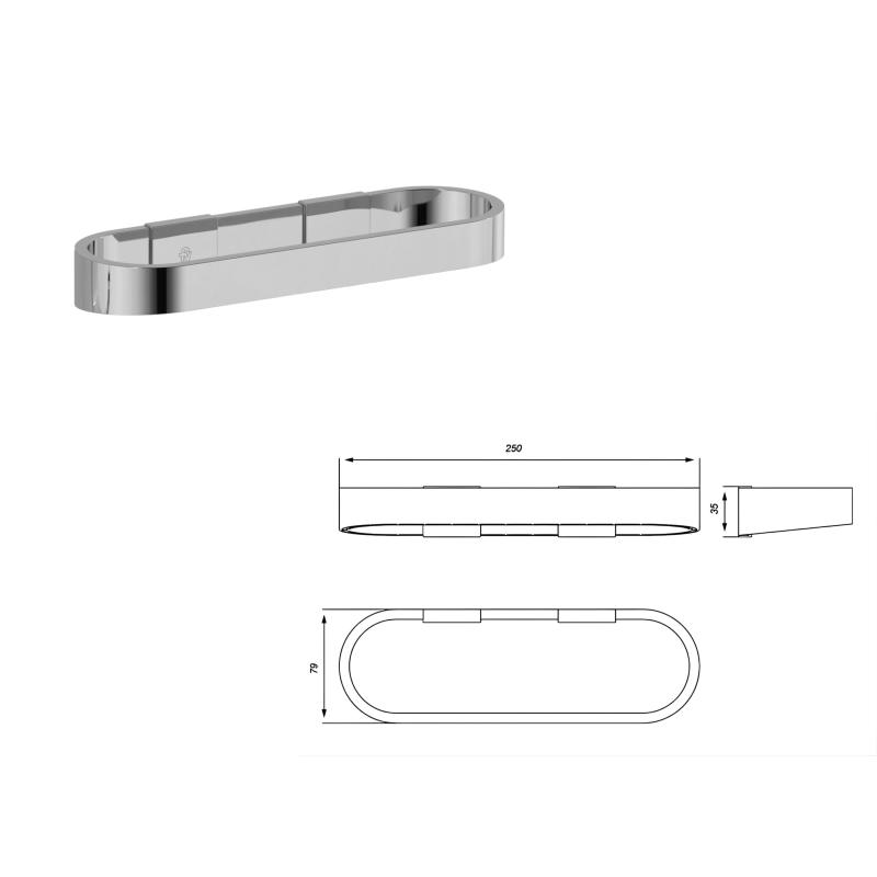 Combo Kit 5 Accesorios De Baño Fv Linea Armonia 0179.05/M8 Cromo