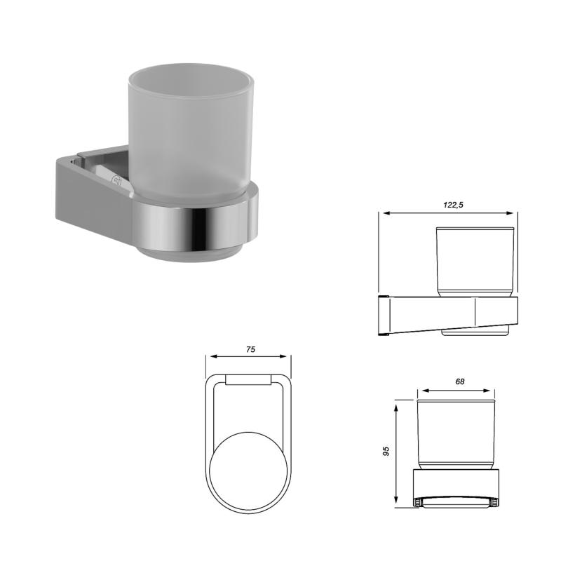 Combo Kit 5 Accesorios De Baño Fv Linea Armonia 0179.05/M8 Cromo