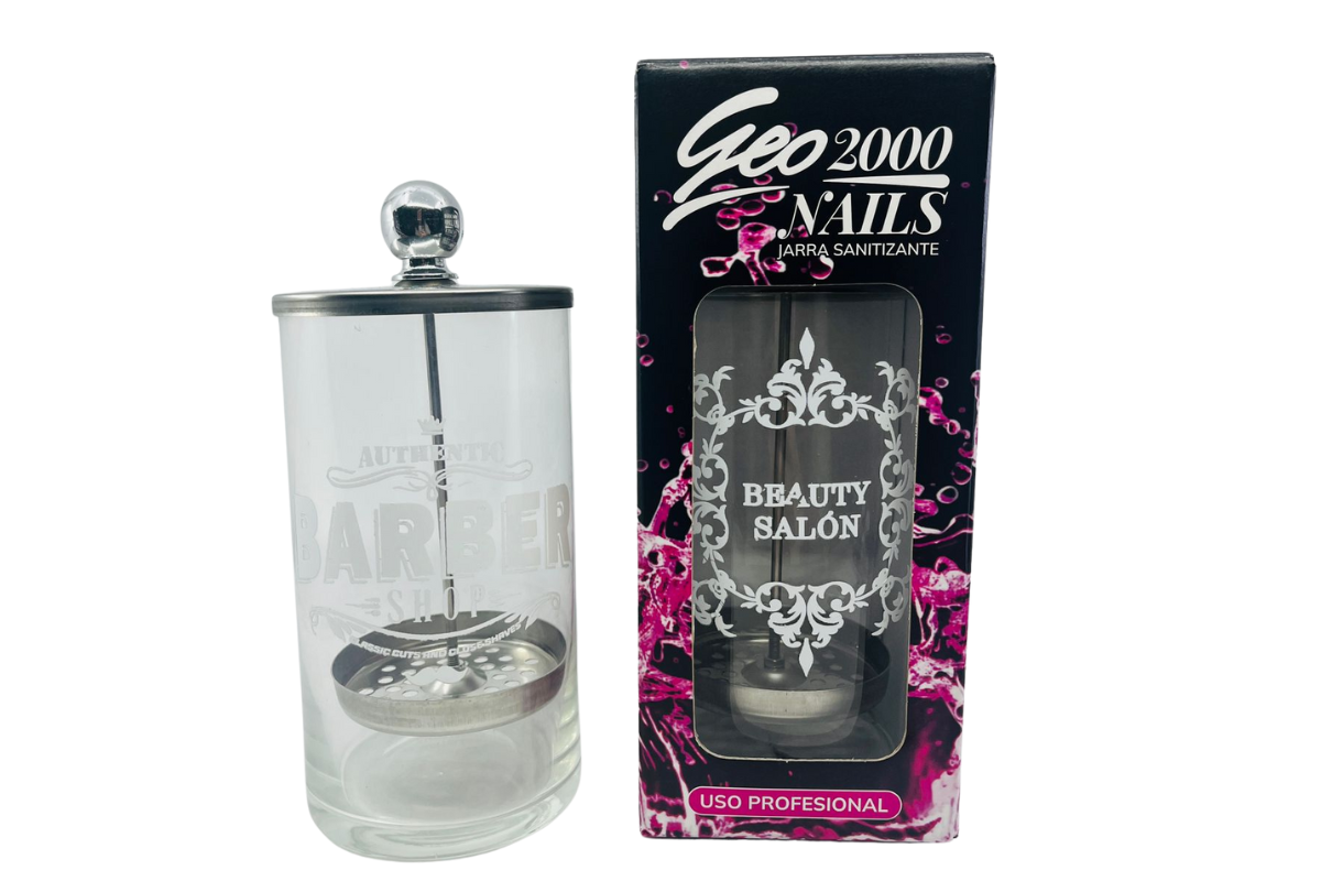 Jarra Sanitizante 500ml Nails/Barber con tirador cromo