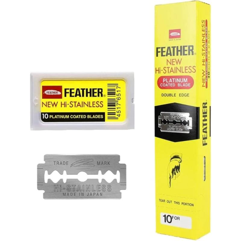 Feather popular platinum double edge x10 filos hoja de afeitar