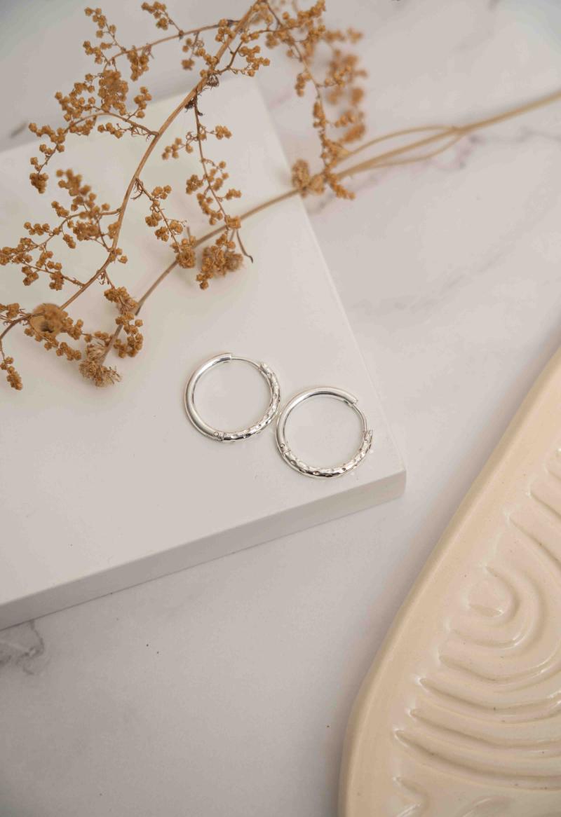 Aros argolla en acero blanco JJ27