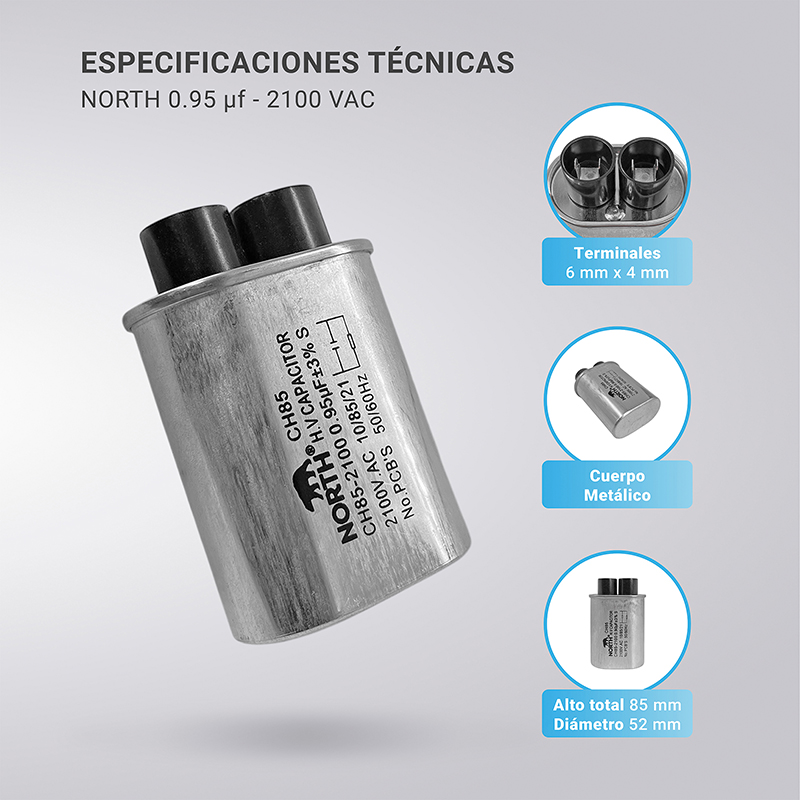 Capacitor Microondas 0,95uf 2100v North