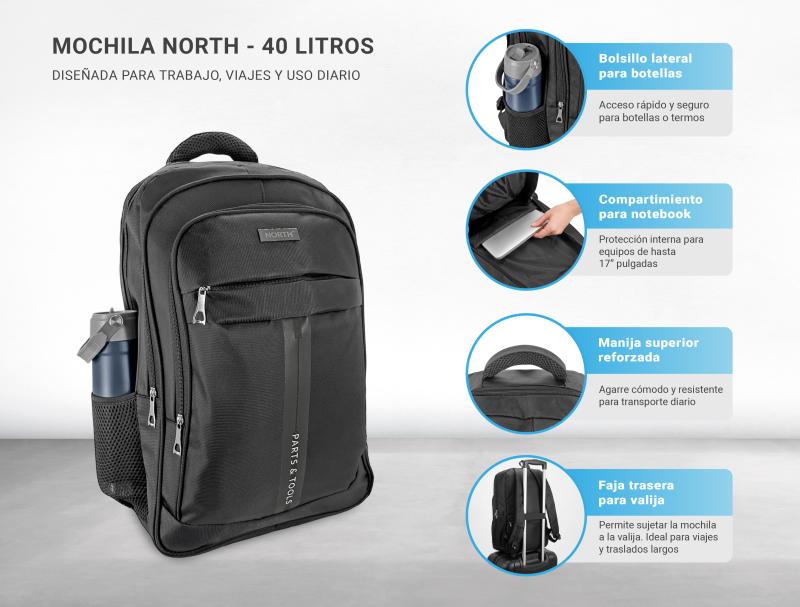 Kit Herramientas Refrigeracion Completo Manifold Mochila 40L North