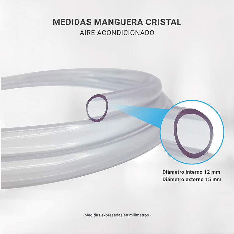 Manguera cristal 1/2" por metro lineal
