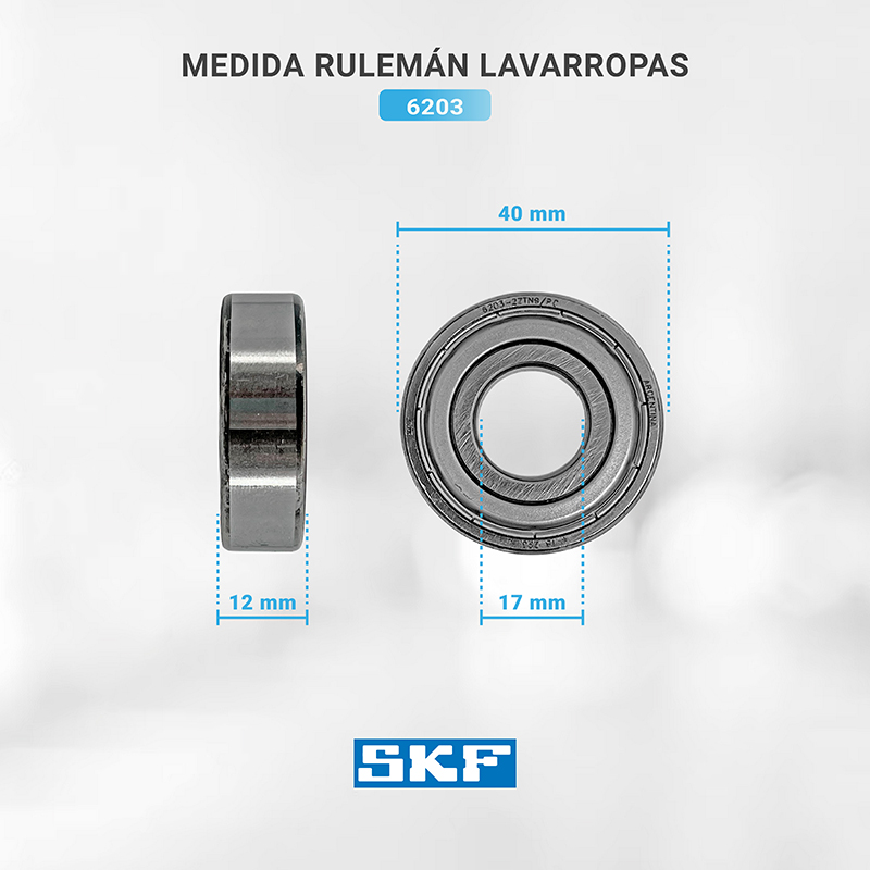 Ruleman SKF 6203 para lavarropas