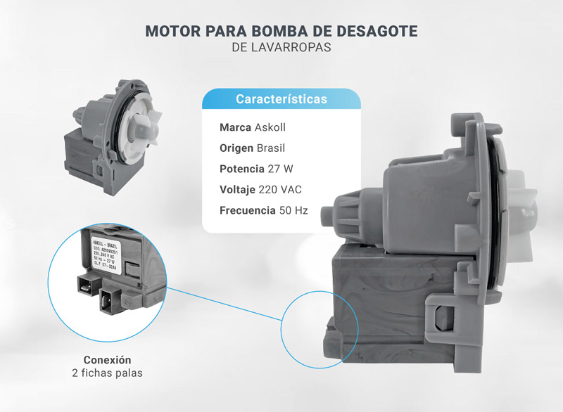 Motor Bomba Desagote Lavarropas Askoll X10 Unidades Oferta!!