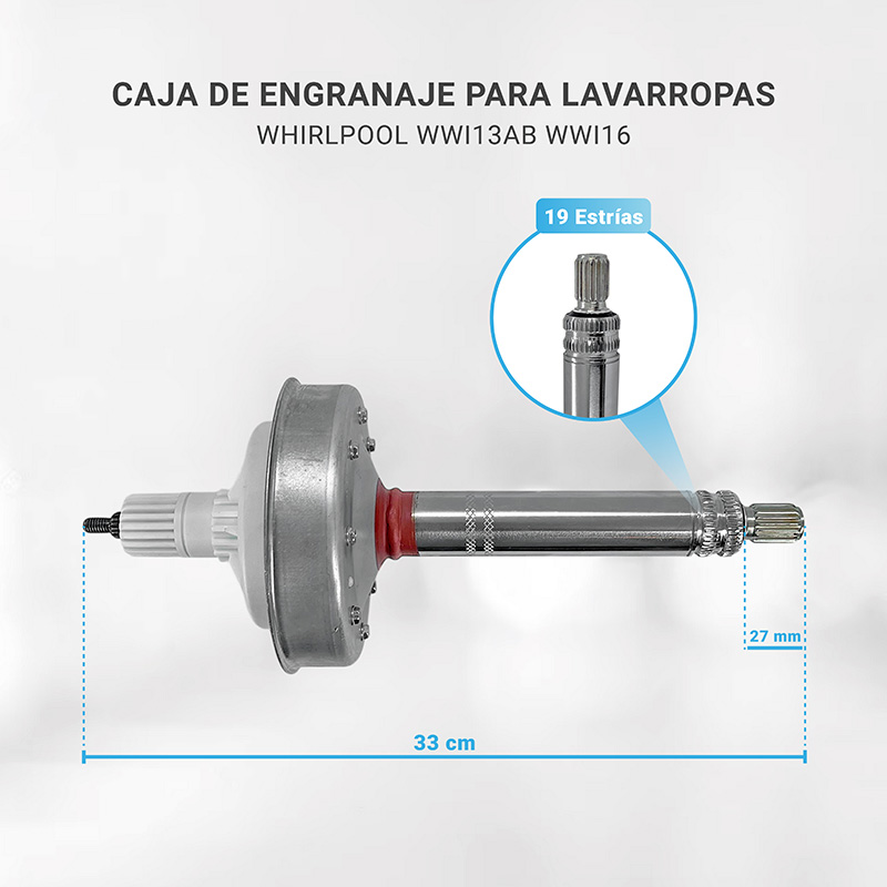 Caja Engranajes Lavarropas Whirlpool Wwi16