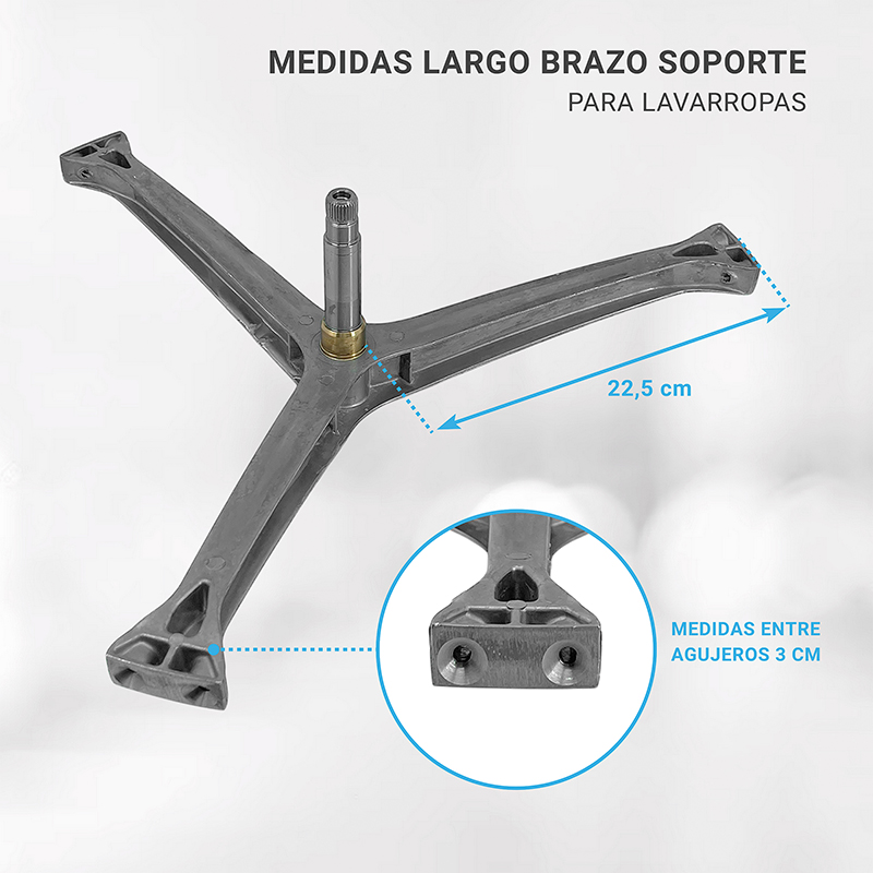 Eje soporte tambor para lavarropas Codini Cf90 Cf99 Cf60