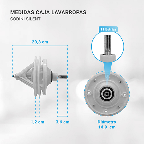 Caja Engranajes Mecanismo Lavarropas Codini Silent 4052 4058