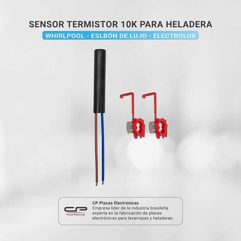 Sensor termistor 10k CP para heladera Whirlpool y Eslabón de Lujo