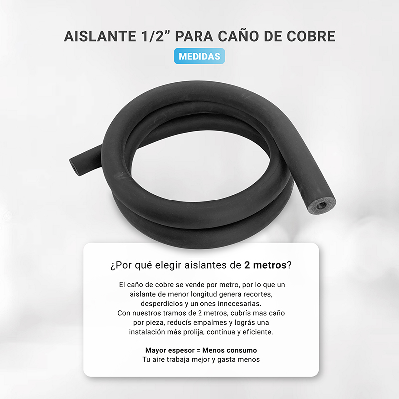 Funda 1/2 Para Caño De Aire Acondicionado Frio Calor