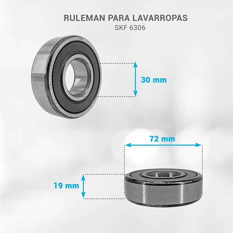 Rulemán para lavarropas SKF 6306