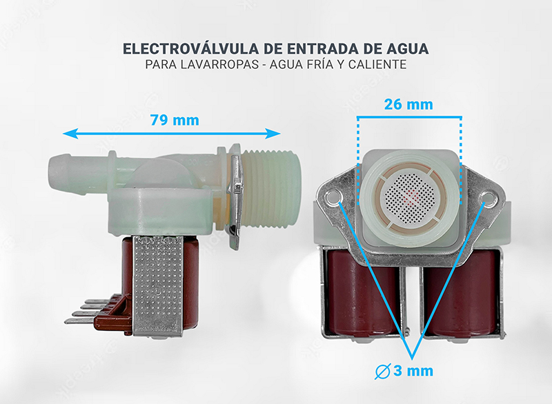 Electroválvula Drean 2 Vías 180° Fría/caliente