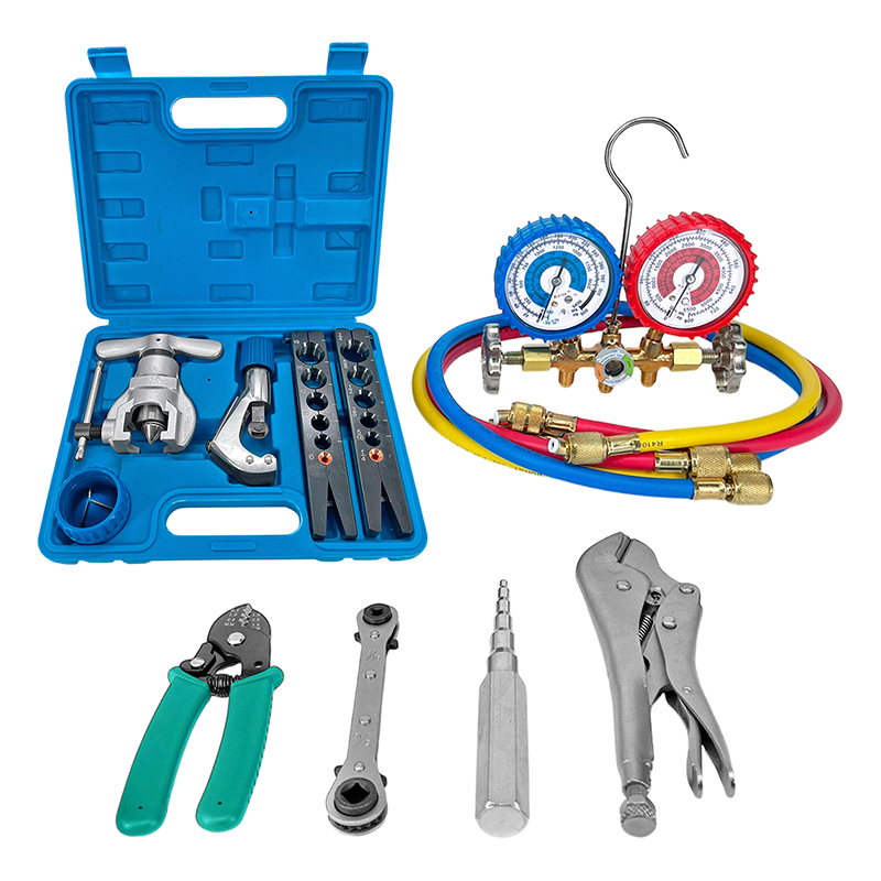 Kit de herramientas N°2 Refrigeracion aire acondicionado manifold pestañadora excentrica con embrague