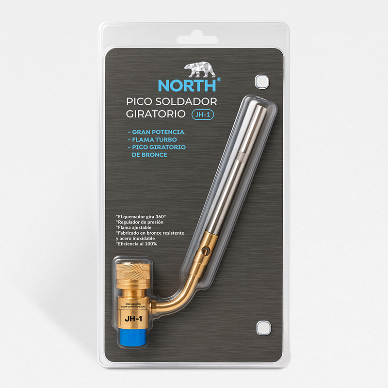 Pico soldador giratorio 360° para lata de propano y Mapp