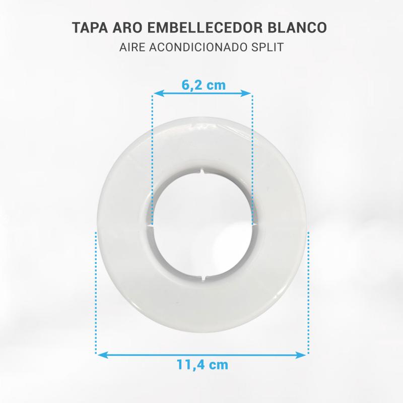 Tapa Aro Embellecedor Blanco Aire Acondicionado Split 62mm