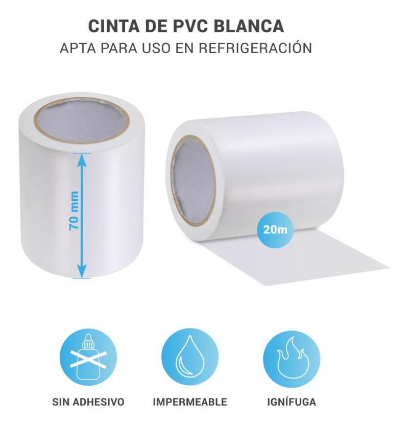 Cinta Pvc Blanca Refrigeracion Sin Adhesivo 20m X10 Unidades
