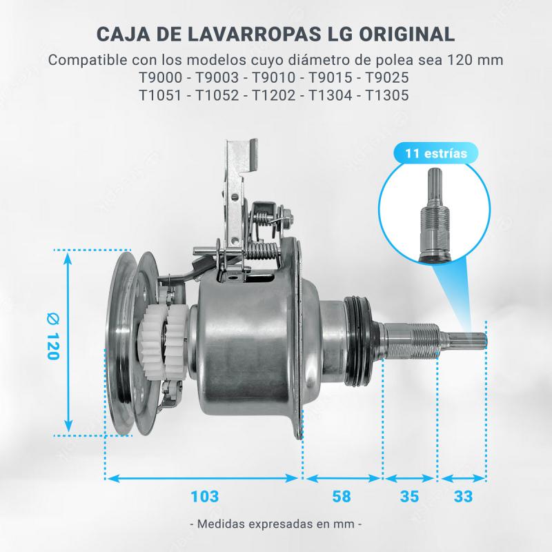 Caja Lavarropas Lg 13 Kg Original + Tuerca + Tornillo