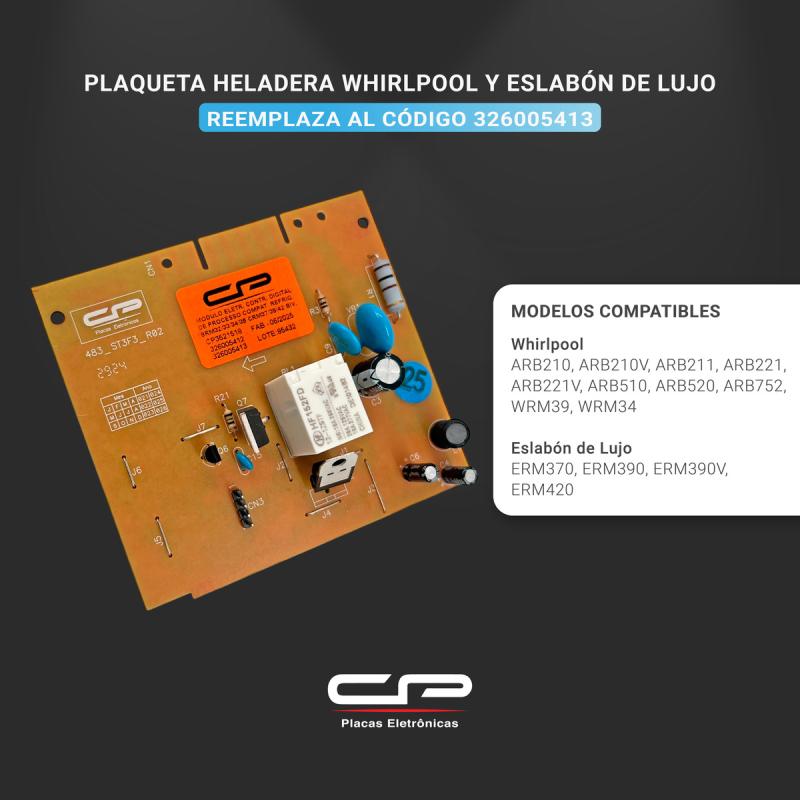 Plaqueta Cp Para Heladera Eslabon De Lujo Erm370 Erm390