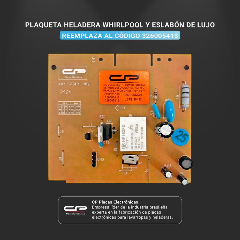 Plaqueta Cp Para Heladera Eslabon De Lujo Erm370 Erm390