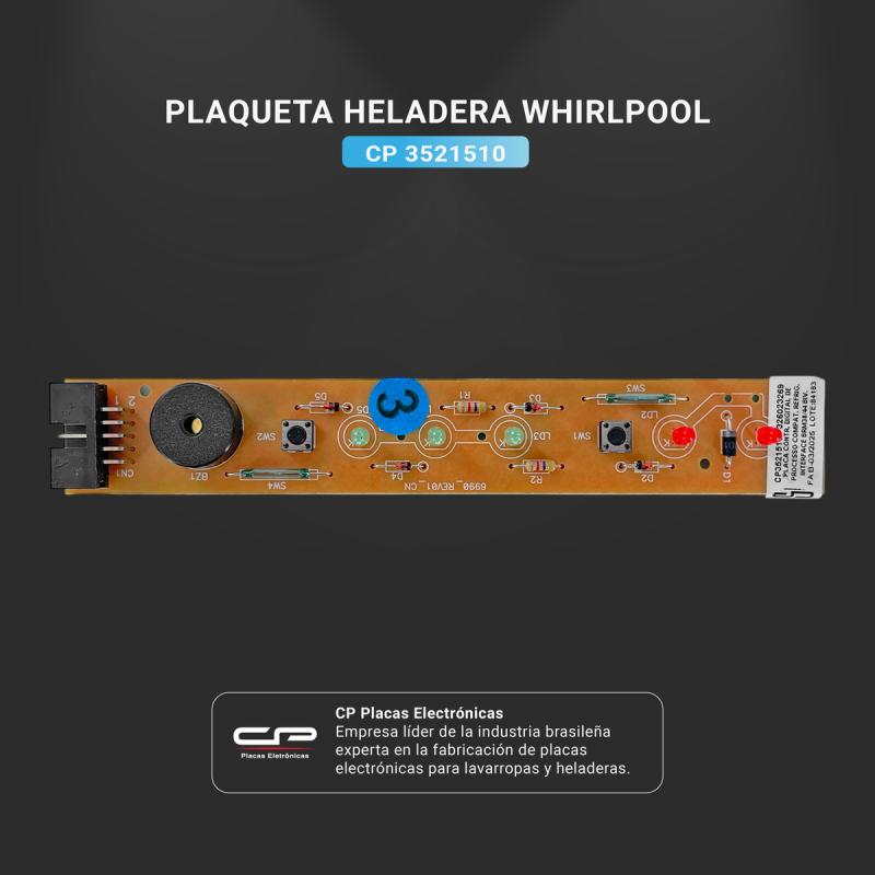Plaqueta Cp Interfase Para Heladera Whirlpool Wrm384 Wrm444