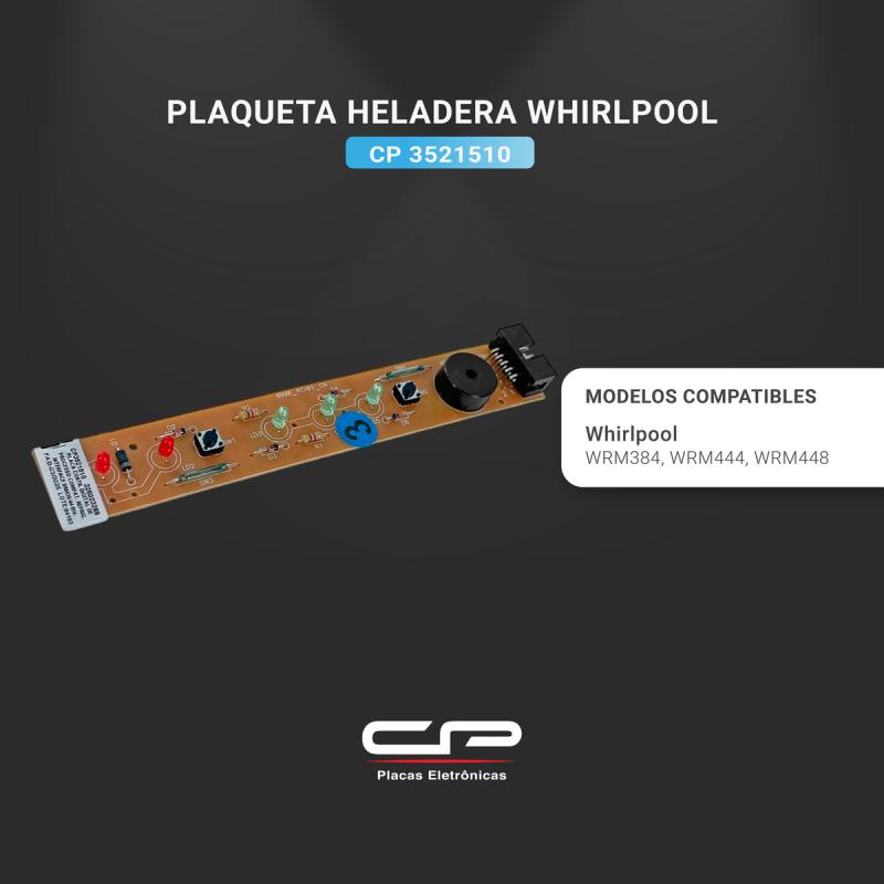 Plaqueta Cp Interfase Para Heladera Whirlpool Wrm384 Wrm444