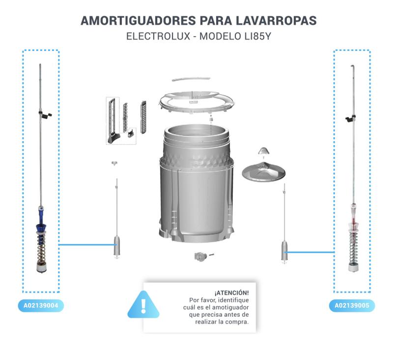 Amortiguador Completo Lavarropas Electrolux Li85y Original 