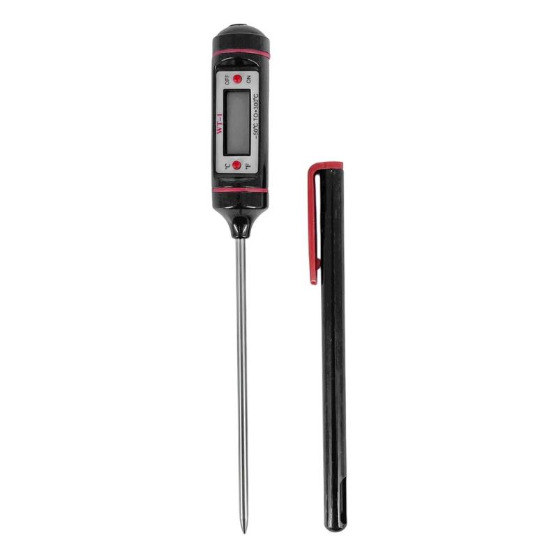 Termómetro Digital Thermometer Tp 300 Cocina Carne -50 A 300°c Acero Inoxidable Negro/rojo