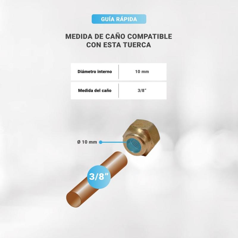 Tuerca Cupla 3/8 Bronce Aire Acondicionado Refrigeracion X1