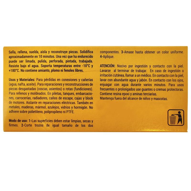 Masilla Epoxi Pegamil 2 Componentes 10 Minutos 70g - Deacero Color Crema